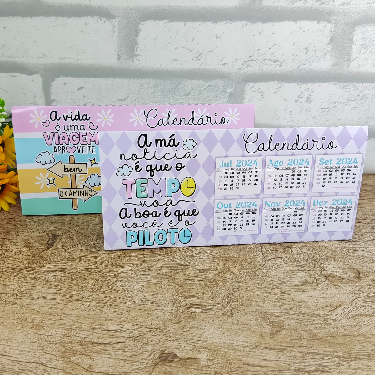 Calendário de Mesa 2024 com Frases Motivacionais Elo7