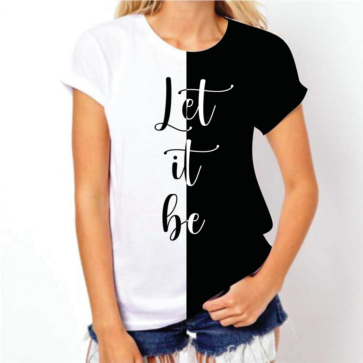 Camiseta let it be letra de m sica estampa total let01 elo7