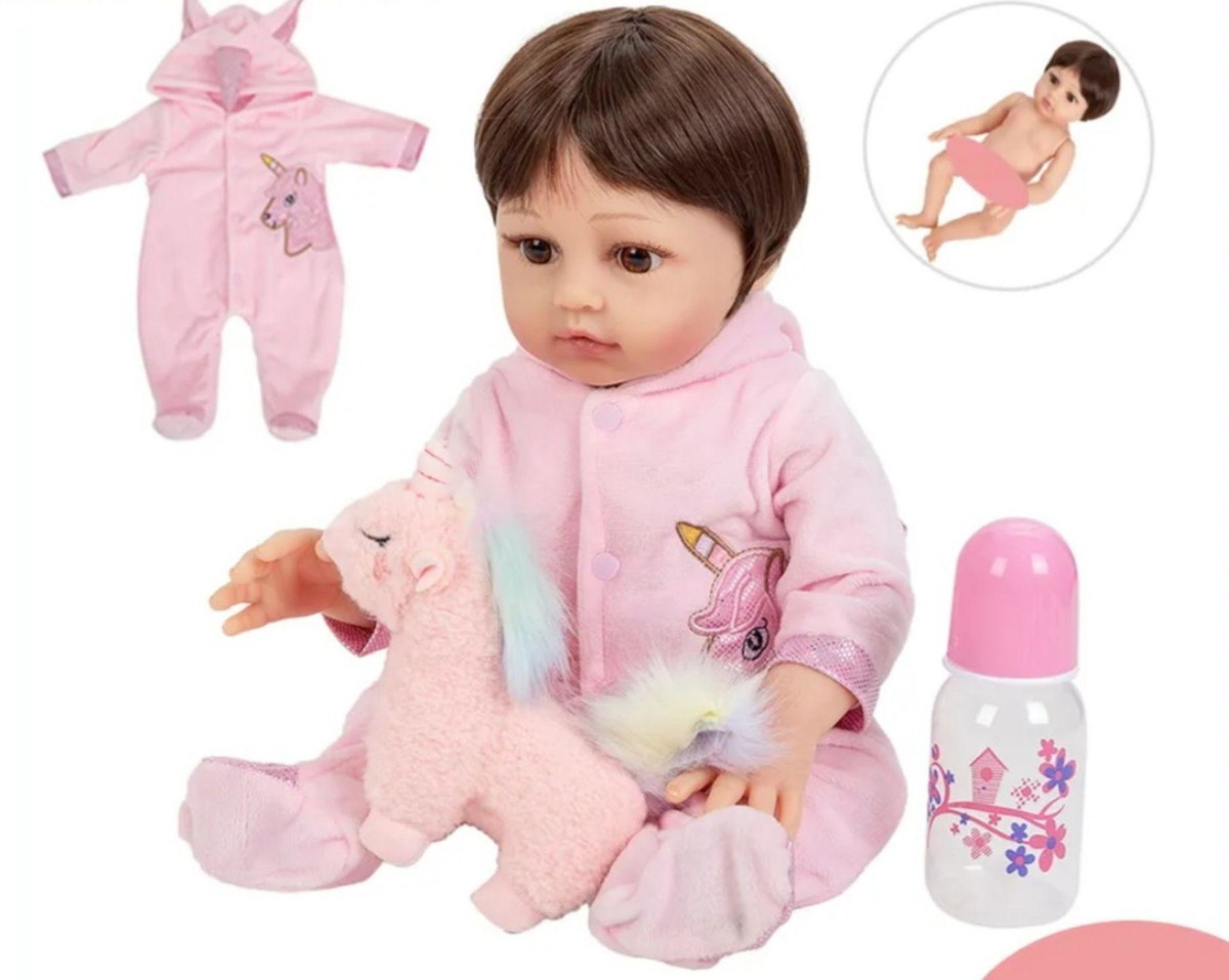 Bebe Reborn Menina Boneca Unicórnio 100% Silicone No Brasil