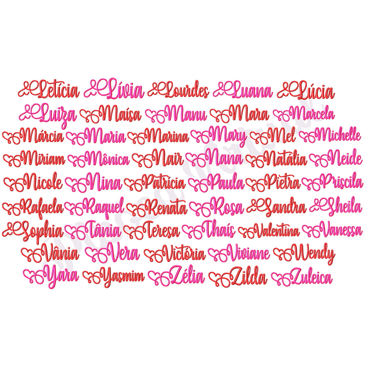 Nomes Femininos Pronto para Bordar.. 100 Matrizes de Bordado
