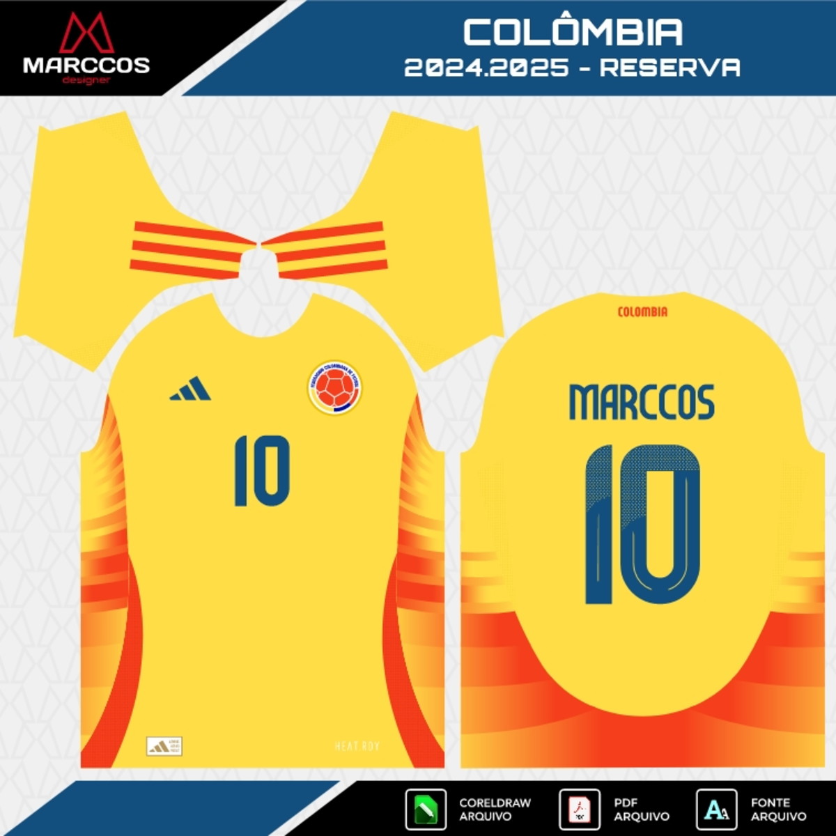 Arte Camisa Colômbia 2024.2025 Titular Elo7 Produtos Especiais