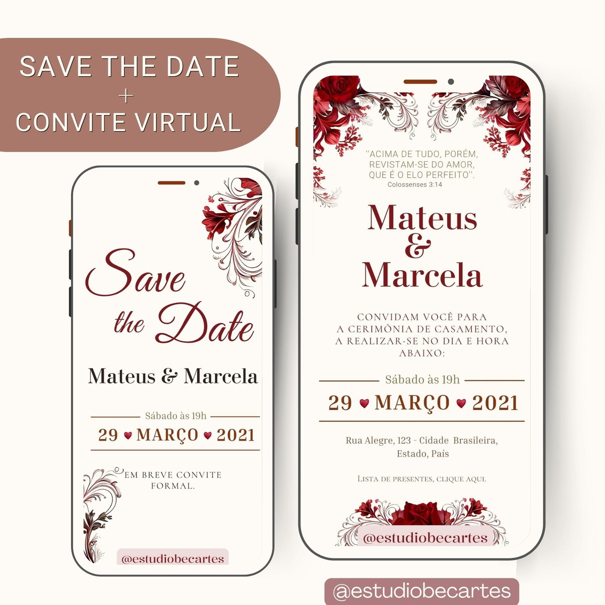 Convite virtual save the date elo7 produtos especiais