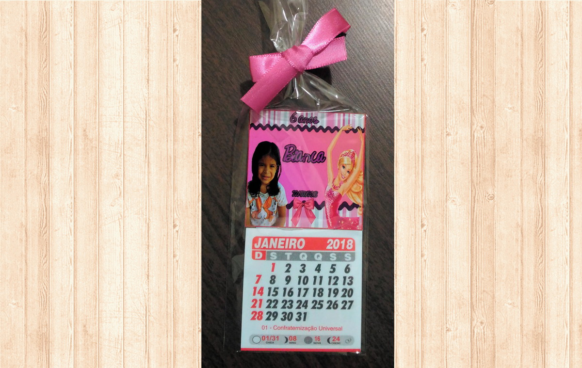Mini Calendário de Geladeira 2026 Barbie Rosa Elo7 Mini Calendário de Geladeira 2026 Barbie Rosa Elo7