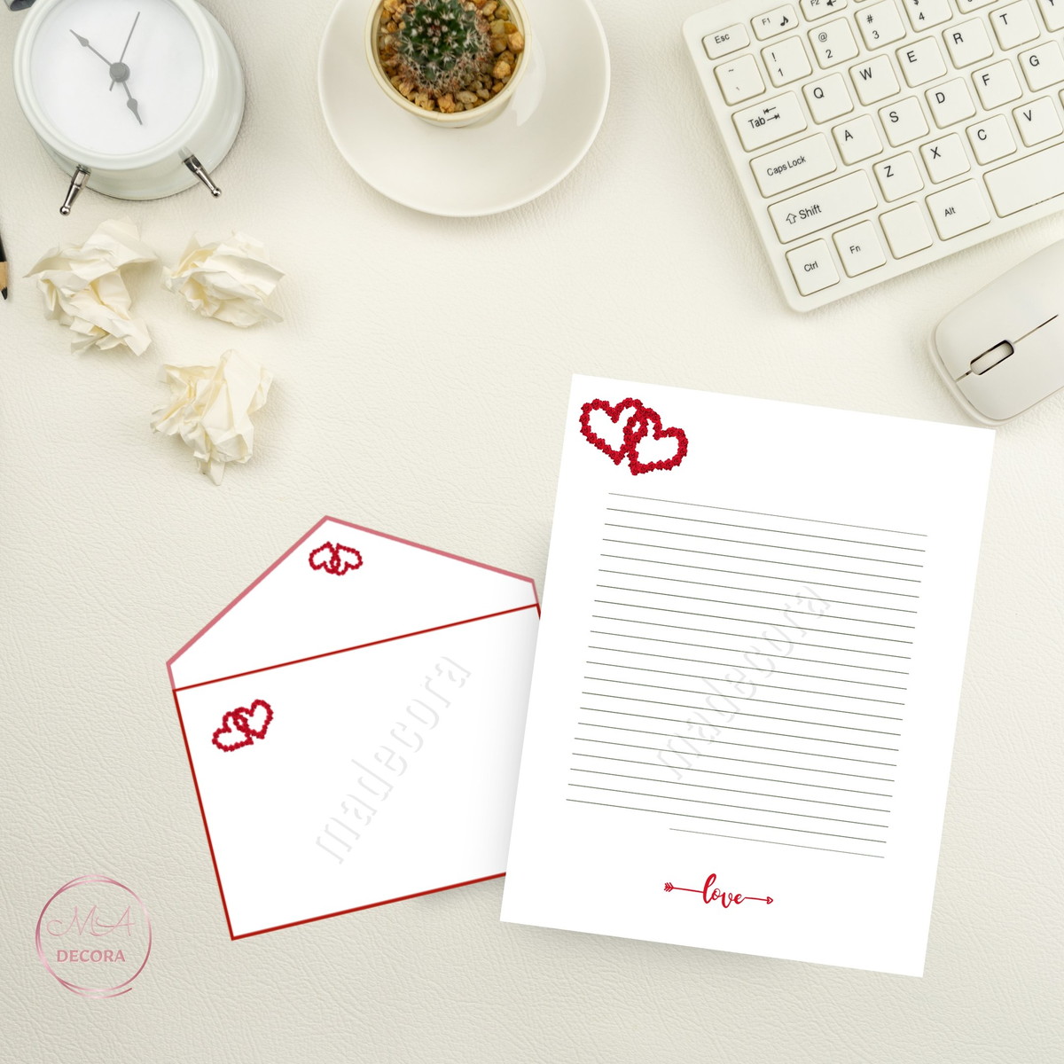 Kit Papeis de Carta e Envelope*lovecoraçõesletterimprimir