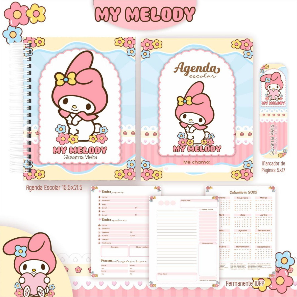 Agenda Escolar 2025/2026 My Melody Elo7 Produtos Especiais
