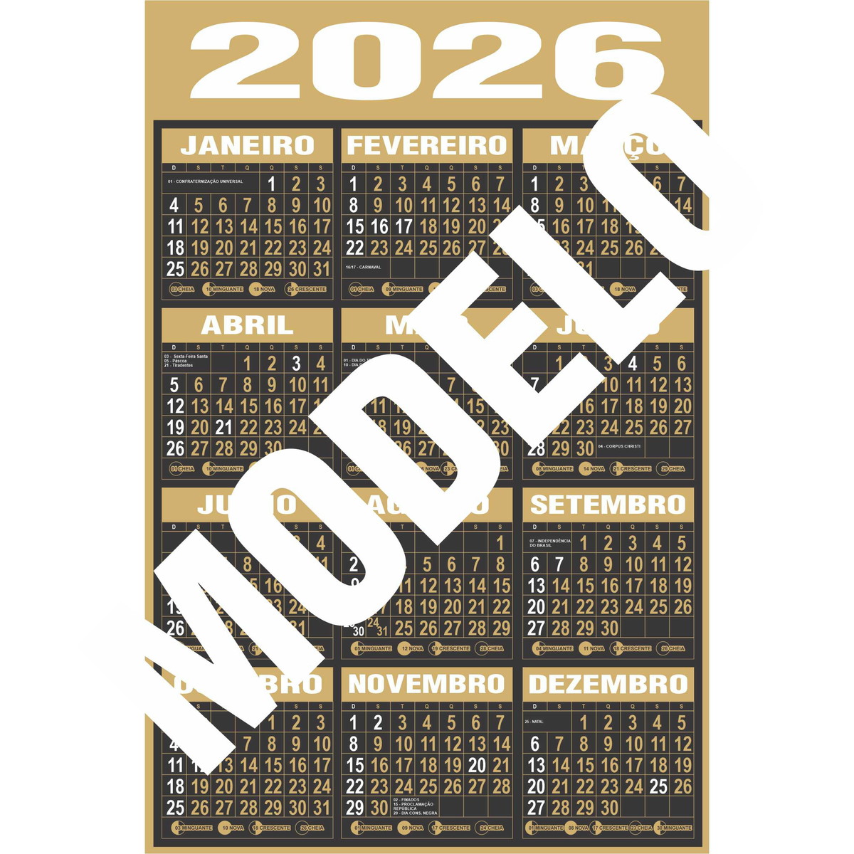 Arquivo Digital Calendário 2026 Editável em Corel Md 05 Elo7