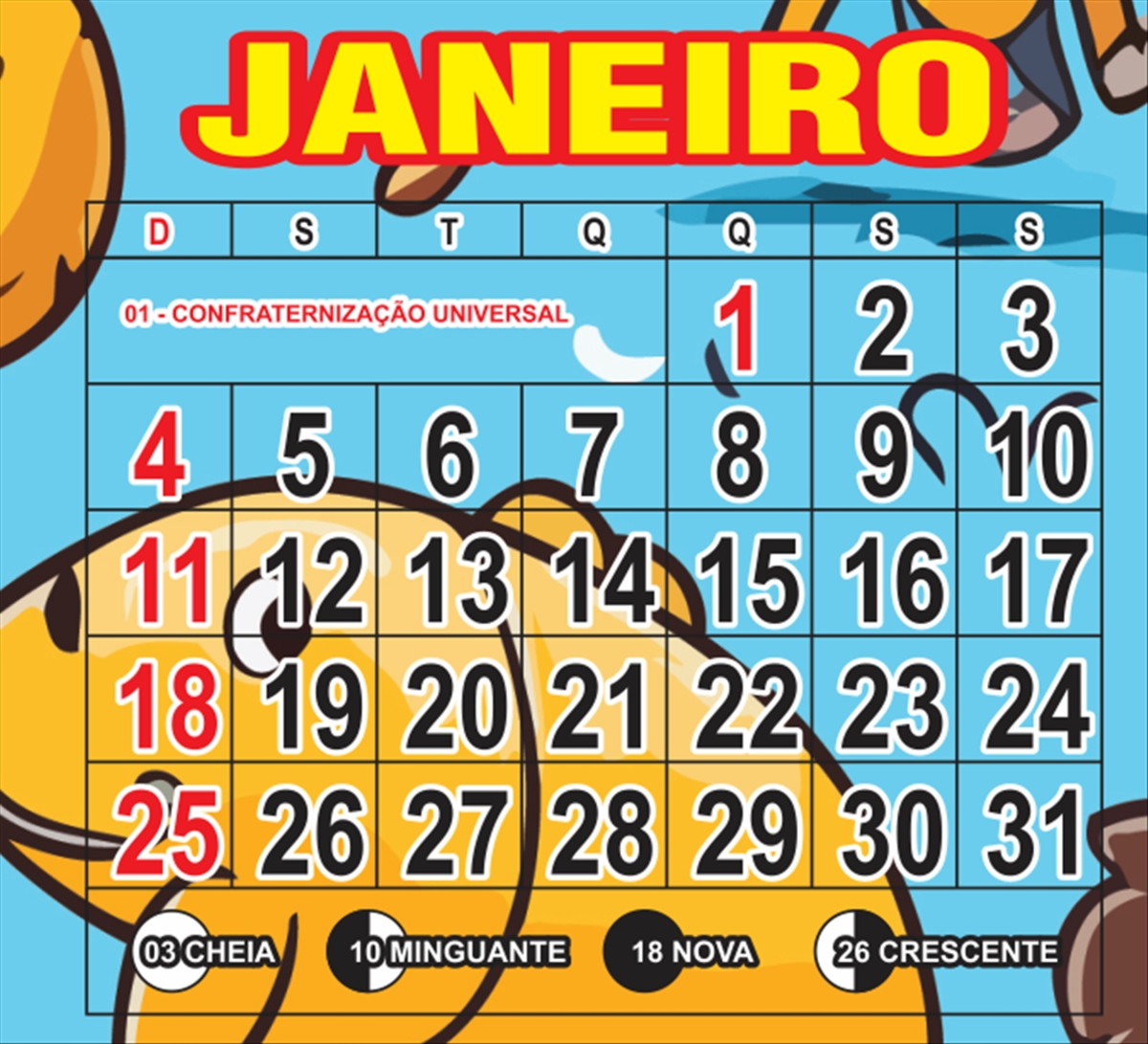 Arquivo Digital Calendário 2026 Editável em Corel Md 06 Elo7