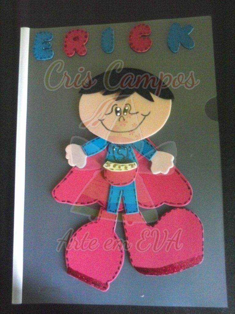 Pasta Decorada Superman no Elo7 CRIS CAMPOS ARTE EVA (2C5018)