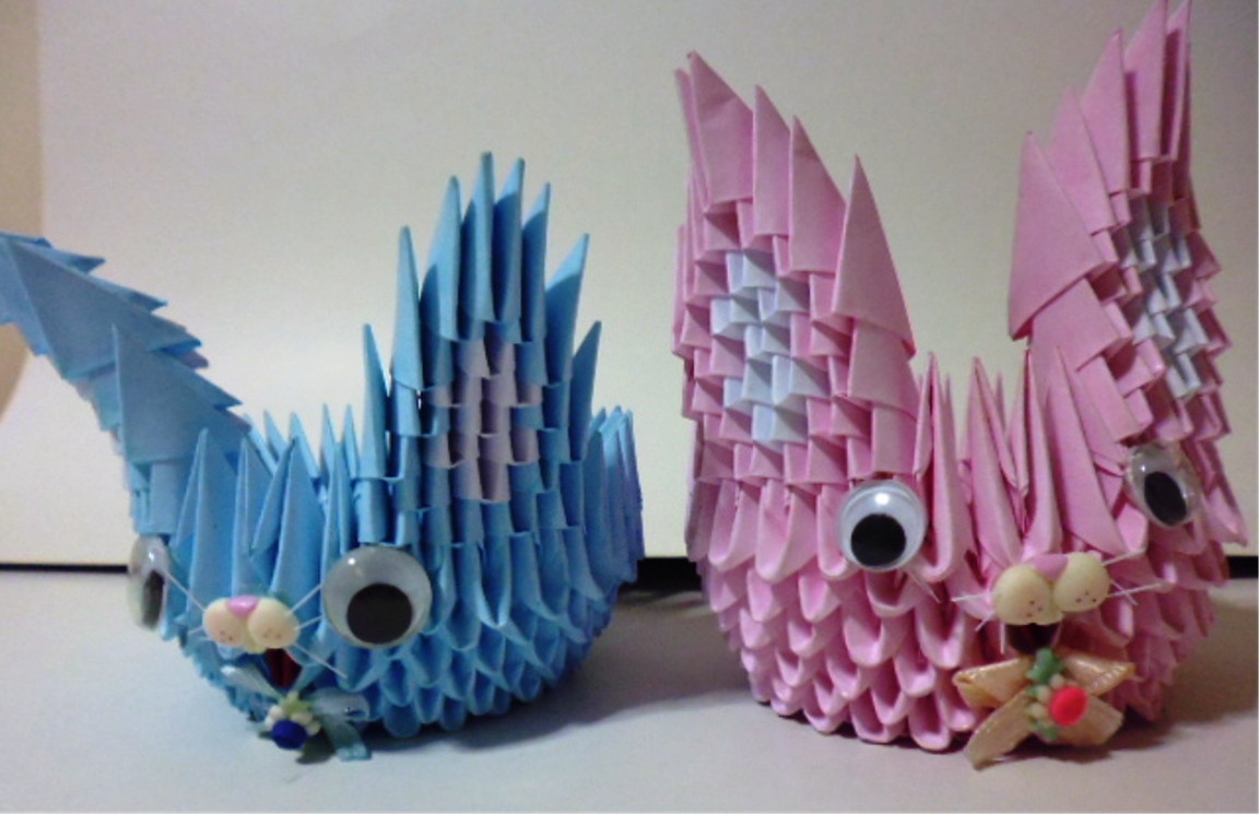 (01) Coelho Origami Modular 3D Artes da Yone Elo7 Artesanato De Palha Historia ~ (01) Coelho Origami Modular 3D Artes da Yone Elo7