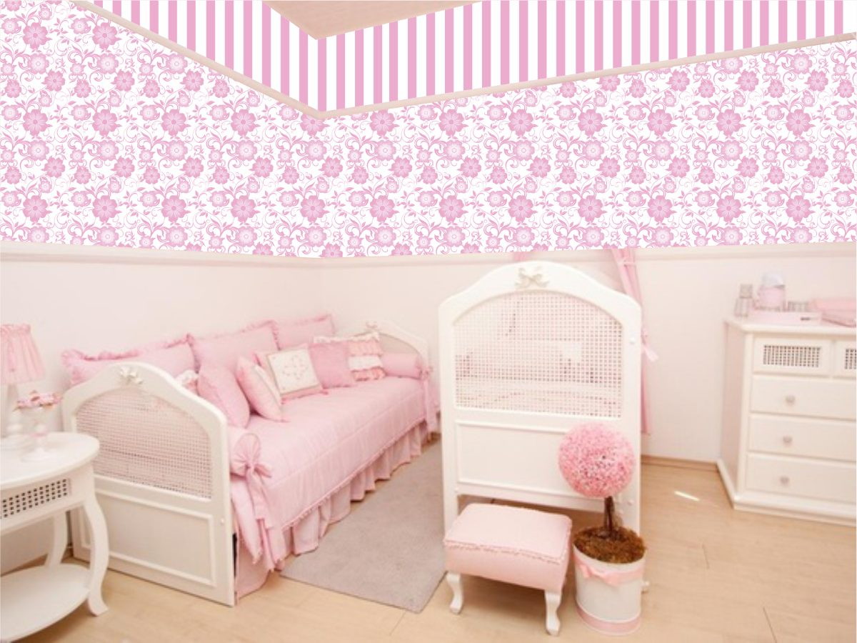 Adesivo Autocolante Quarto Menina Floral Central Do Adesivo Elo7 ~ Papel De Parede Para Quarto Feminino Listrado Adesivo Autocolante Quarto Menina Floral Central Do Adesivo Elo7 ~ Papel De Parede Para Quarto Feminino Listrado