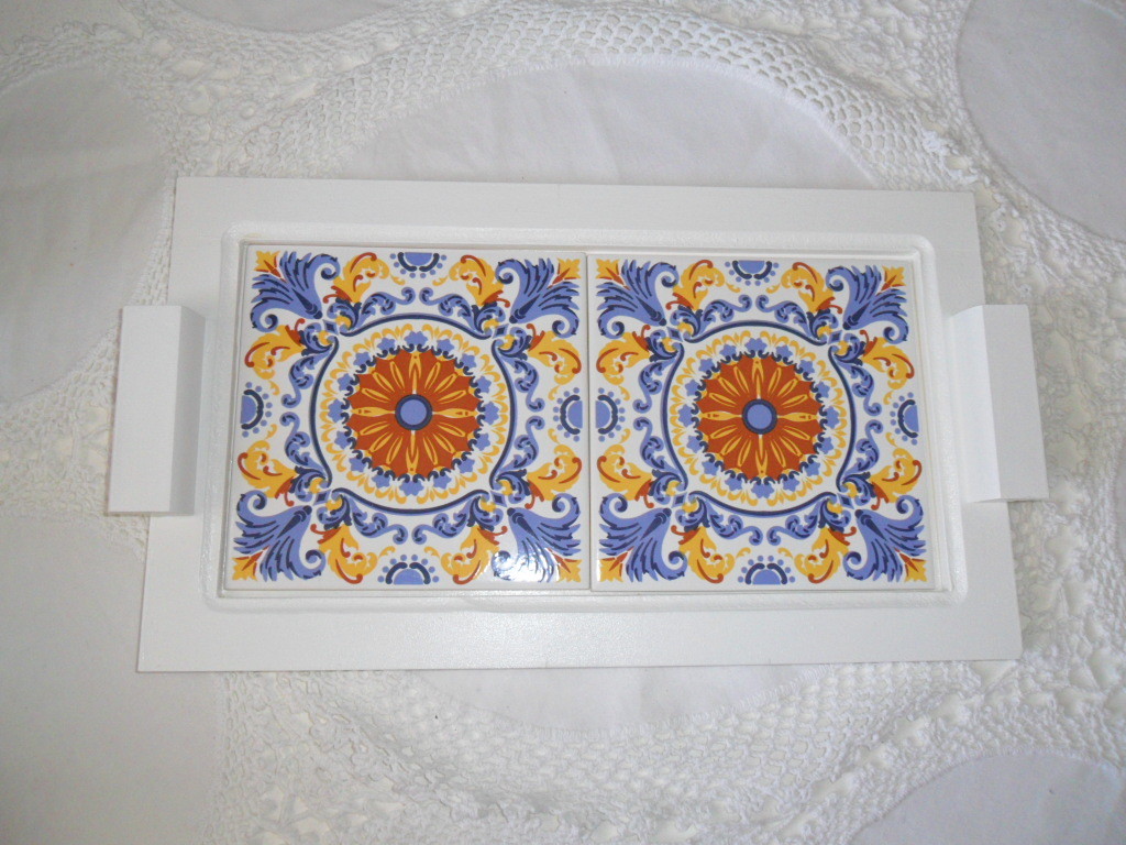 bandeja 2 azulejos portugues Margarete Orlandi Elo7 Artesanato Em Mdf Para Cozinha ~ bandeja 2 azulejos portugues Margarete Orlandi Elo7