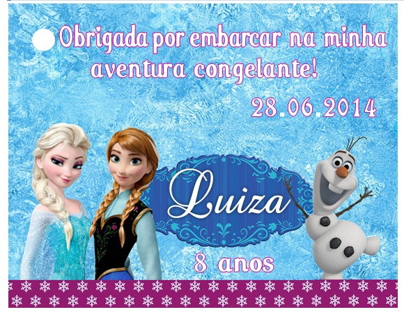 Tag de Agradecimento 3x4 Frozen no Elo7  Eloarts 