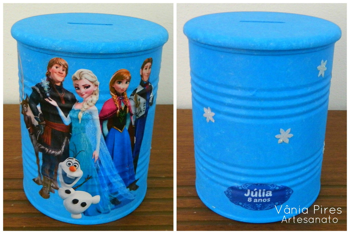 Lata Frozen no Elo7 V u00e2nia Pires Artesanato (412C9D) Artesanato Lembrancinhas De Aniversario Infantil Passo A Passo ~ Lata Frozen no Elo7 V u00e2nia Pires Artesanato (412C9D)