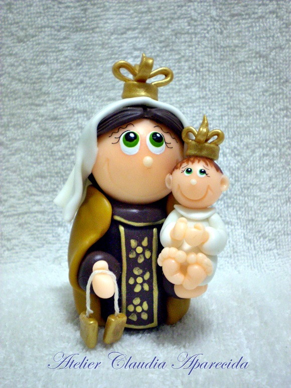 Nossa Senhora do Carmo 9 cm de altura Atelier Claudia Aparecida Elo7 Artesanato Samira Praça Do Carmo ~ Nossa Senhora do Carmo 9 cm de altura Atelier Claudia Aparecida Elo7