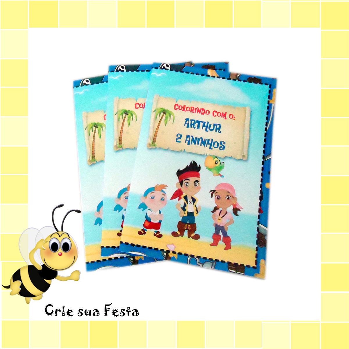 livrinho para colorir jake e os piratas no elo7 crie sua festa