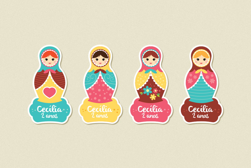 Matrioska Adesivo Personalizado Doobdoo Elo7 Artesanato Em Ubatuba ~ Matrioska Adesivo Personalizado Doobdoo Elo7