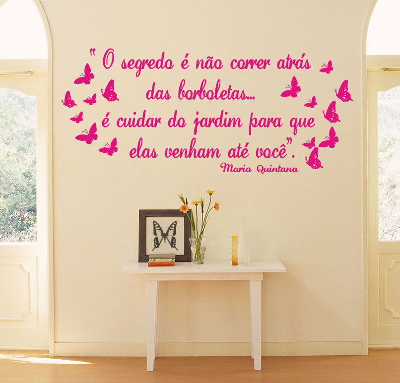 Adesivos decoraç u00e3o Frases com borboletas no Elo7 Aparador No Hall De Entrada ~ Adesivos decoraç u00e3o Frases com borboletas no Elo7