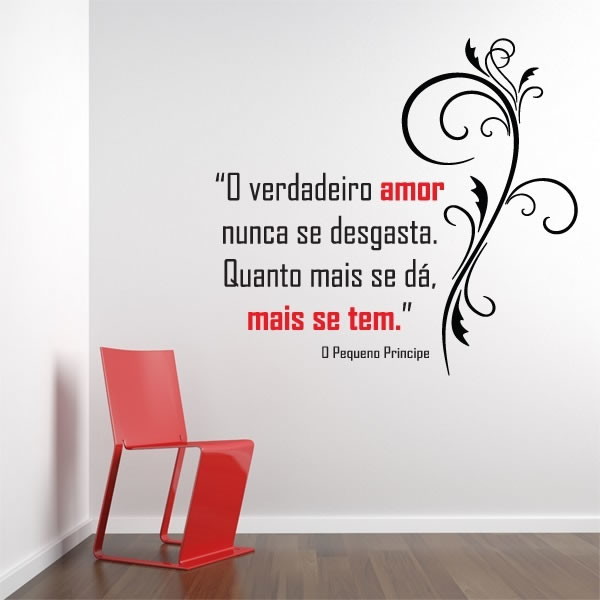 Adesivo de Parede Frase Pequeno Príncipe Lar Adesivos Elo7 Armario Para Consultorio Odontologico Com Pia ~ Adesivo de Parede Frase Pequeno Príncipe Lar Adesivos Elo7