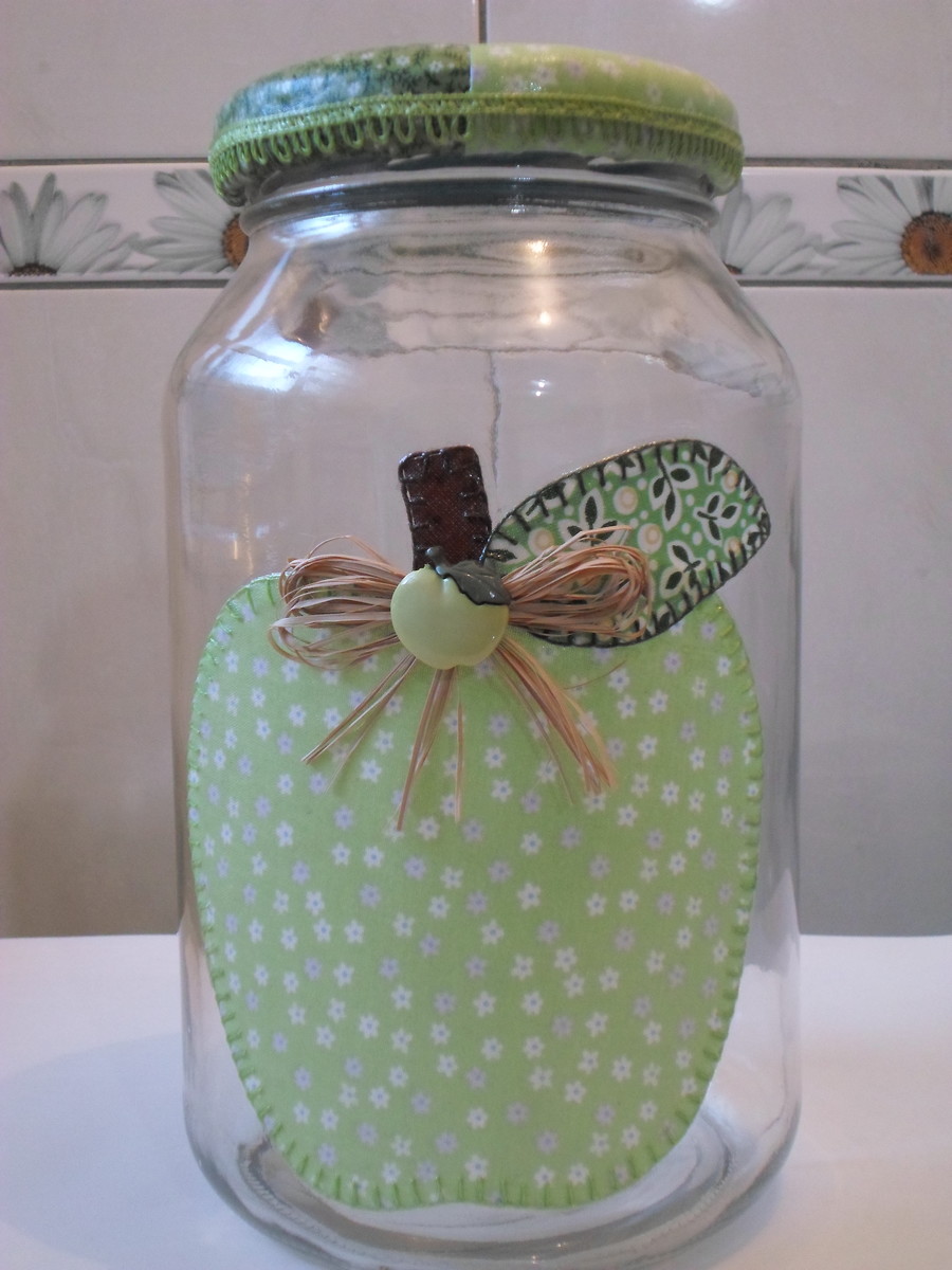 Pote de vidro patchwork em tecido no Elo7 Artesanatos da Amanda (4FB79A) -> Decoracao Com Tampa De Vidro Pote de vidro patchwork em tecido no Elo7 Artesanatos da Amanda (4FB79A) -> Decoracao Com Tampa De Vidro