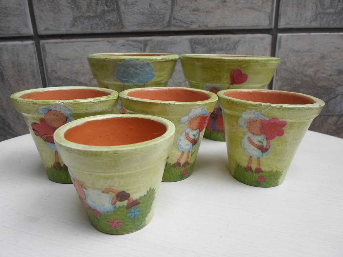 Vaso de cer u00e2mica com decoupage Artesanatos da Amanda Elo7 Adesivos De Parede Personalizados Sorocaba ~ Vaso de cer u00e2mica com decoupage Artesanatos da Amanda Elo7