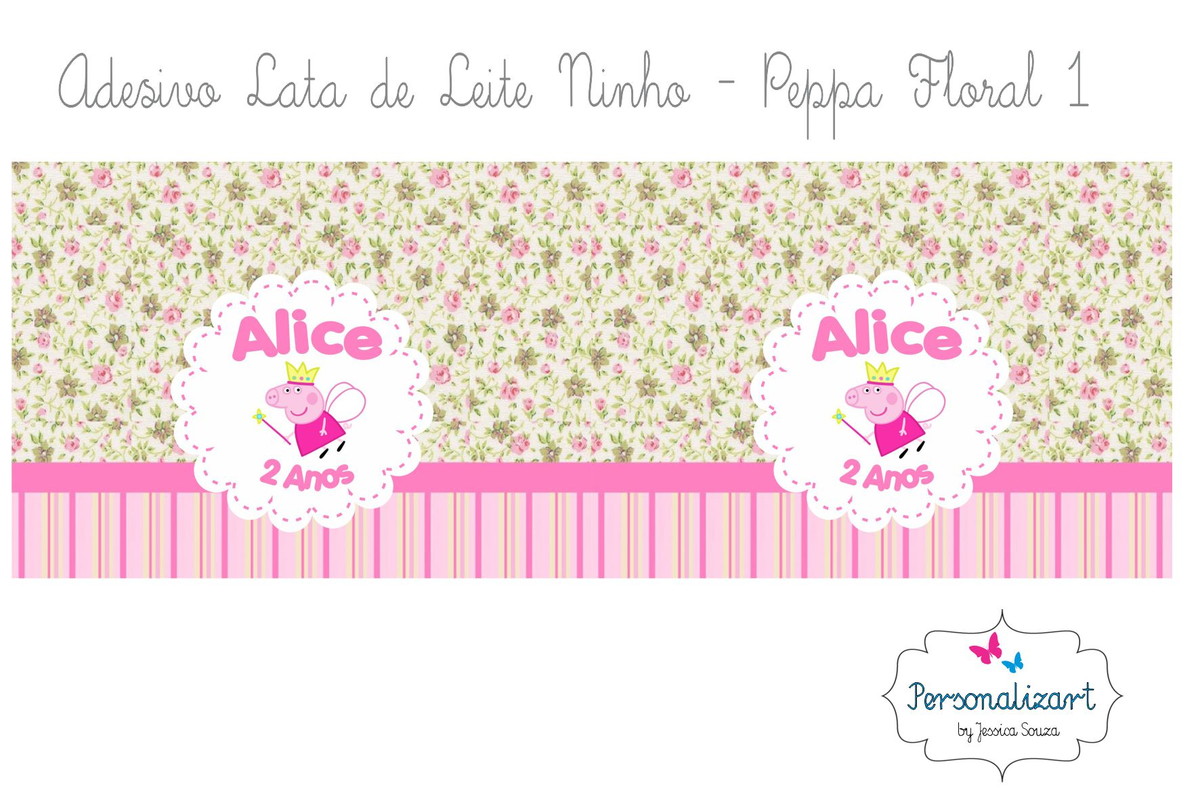 Adesivo Lata de Leite em Pó PEPPA FLORAL no Elo7 Personalizart Papelaria Personalizada (504B34) Aparador Sala De Jantar ~ Adesivo Lata de Leite em Pó PEPPA FLORAL no Elo7 Personalizart Papelaria Personalizada (504B34)