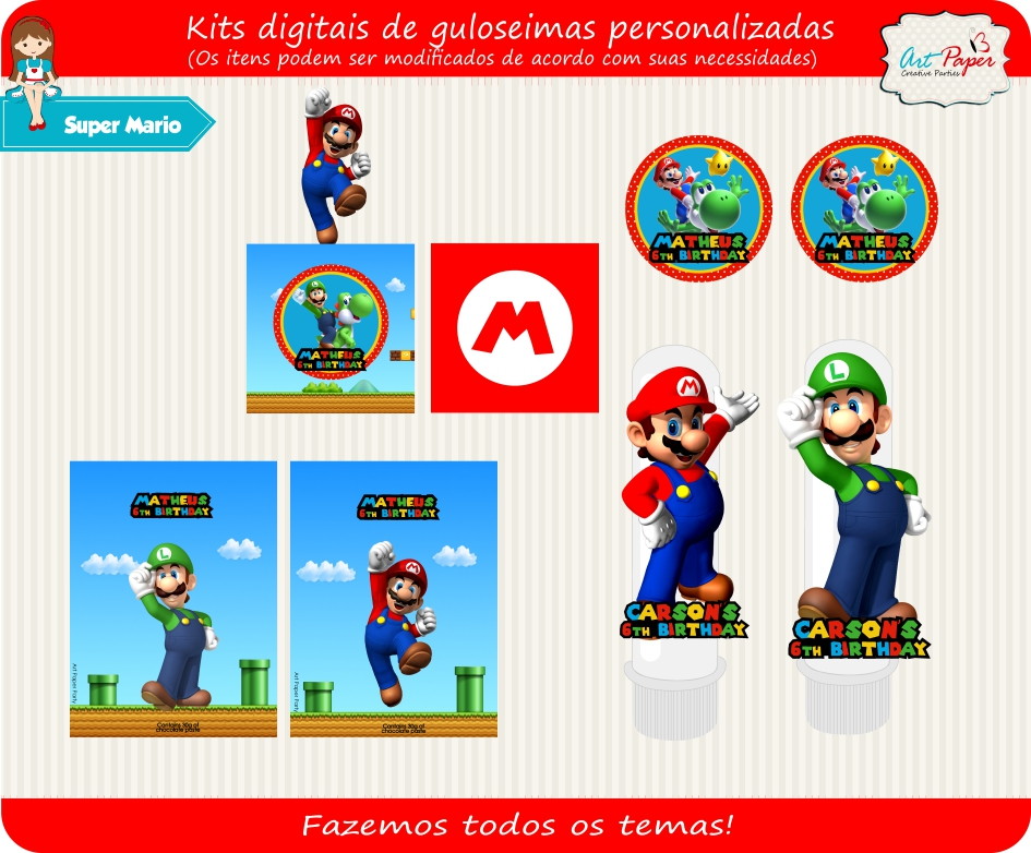 kit digital super mario no elo7 art paper creative party 5096fd