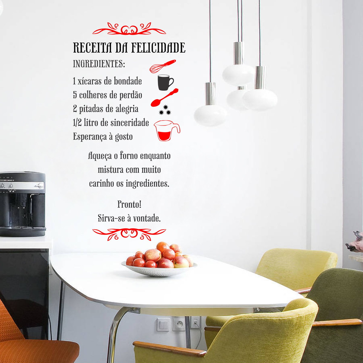 Receita Da Felicidade Adesivo Decor Receita Da Felicidade Adesivo Decor