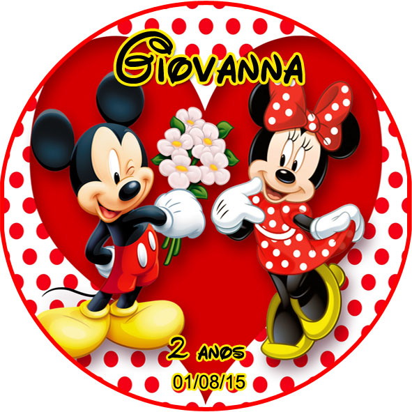 Adesivo Redondo Mickey e Minnie Lima Kit Digital Armario Blanco Barato ~ Adesivo Redondo Mickey e Minnie Lima Kit Digital