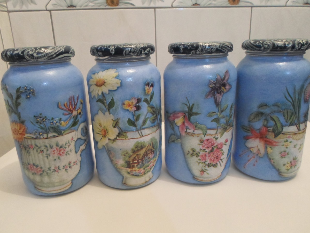 Kit de potes floral no Elo7 Artesanatos da Amanda (560354) Adesivo De Geladeira Rio De Janeiro ~ Kit de potes floral no Elo7 Artesanatos da Amanda (560354)