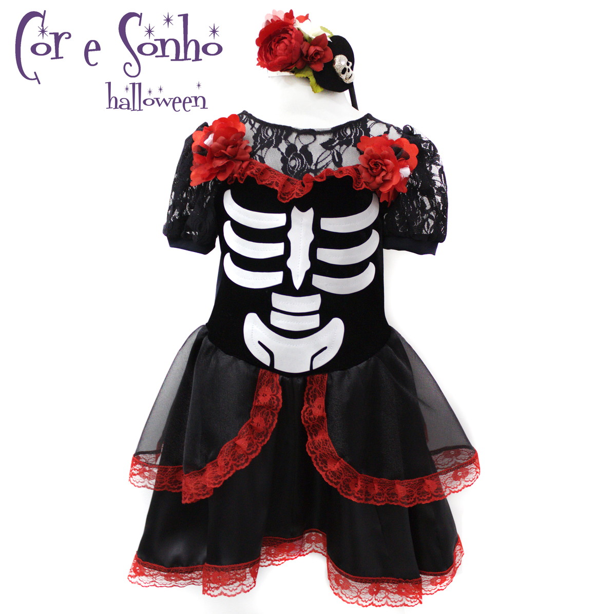 Halloween Vestido Caveira Mexicana Luxo Cor& Sonho Elo7 Artesanato Fantasia Halloween ~ Halloween Vestido Caveira Mexicana Luxo Cor& Sonho Elo7