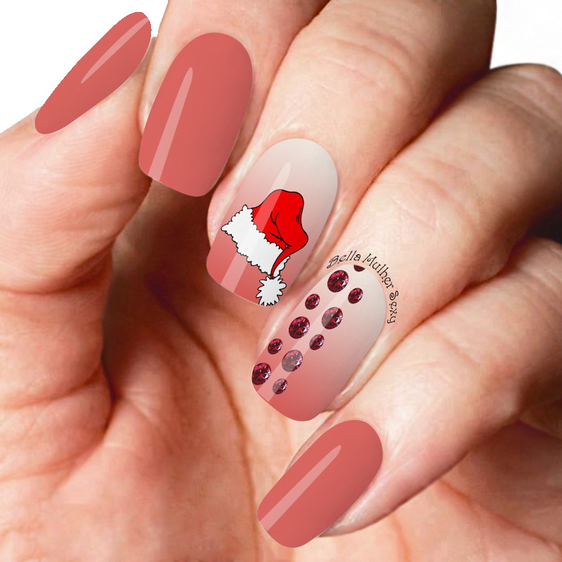 Adesivo de Unha Natal Ref NT63 Bella Mulher Esmalteria Elo7 Armario Sin Puertas Niños ~ Adesivo de Unha Natal Ref NT63 Bella Mulher Esmalteria Elo7
