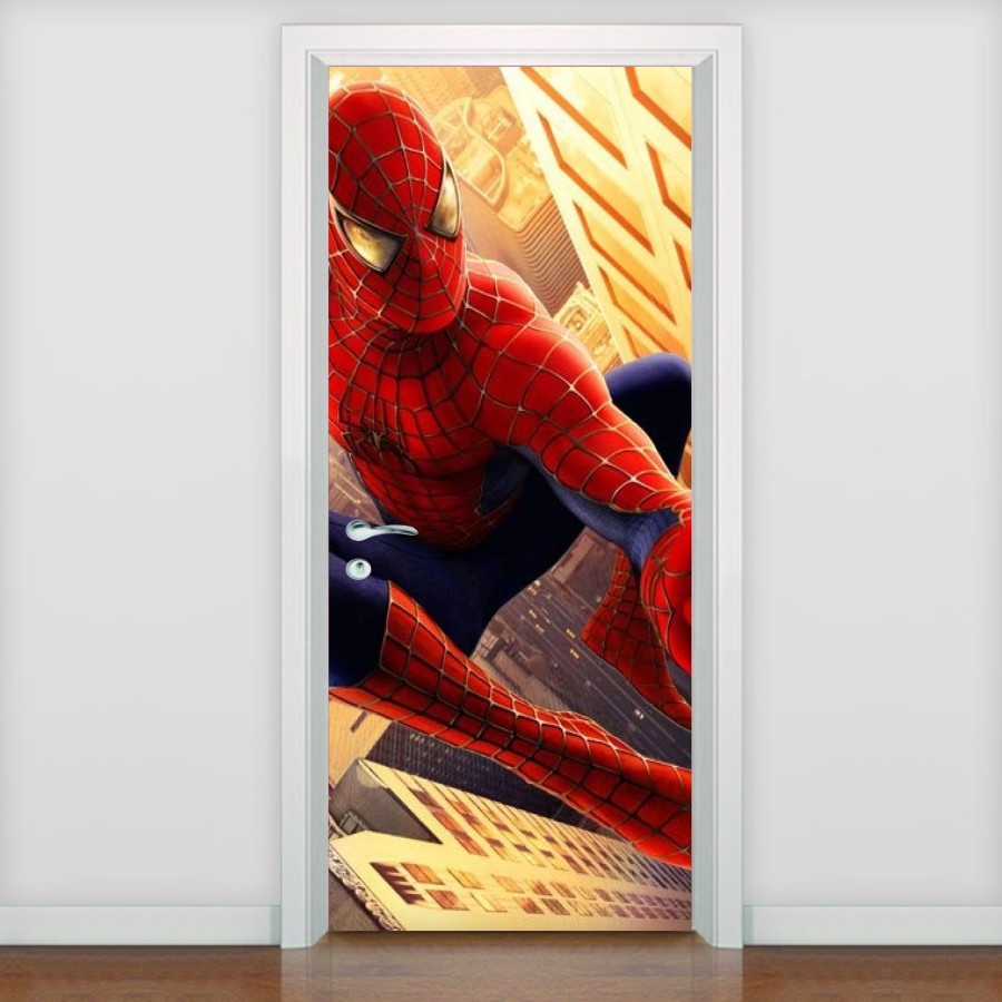Adesivo decorativo Porta Homem Aranha Crie Decore Elo7 Aparador Tv Milan ~ Adesivo decorativo Porta Homem Aranha Crie Decore Elo7