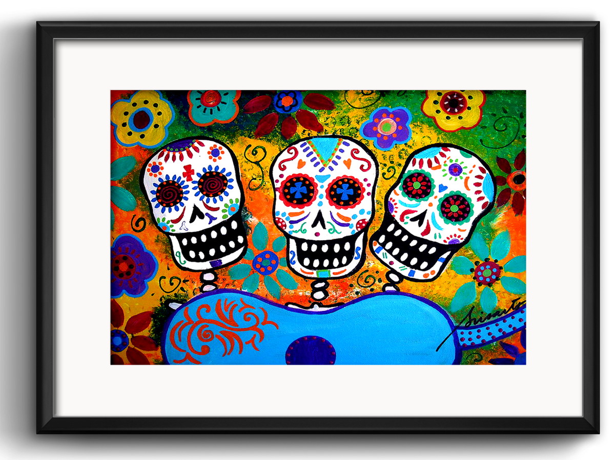 quadro caveiras mexicanas com
