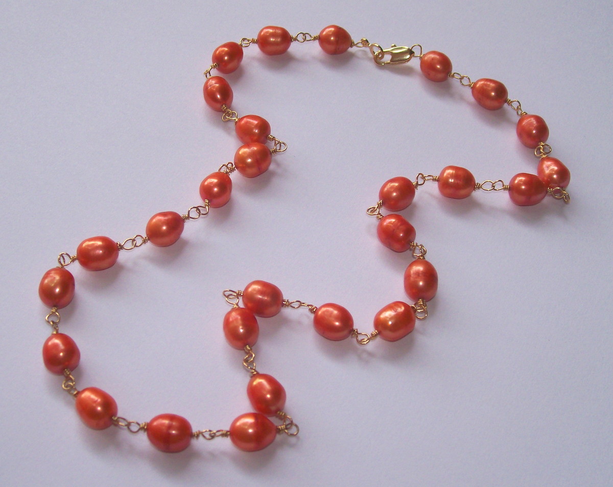 colar de pérolas de água doce coral no elo7 de art semijoias 603b52
