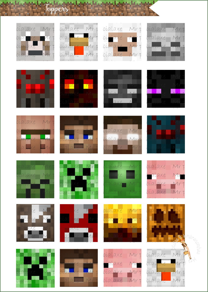Minecraft Cake Topper Template Minecraft Cake Topper Template