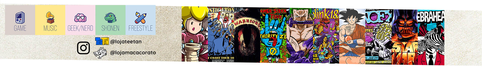 Camisetas de Rock e Camisetas Geek