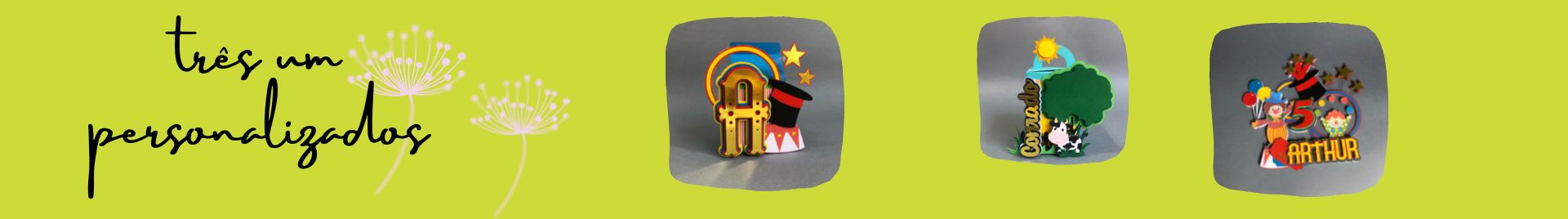 três um personalizados