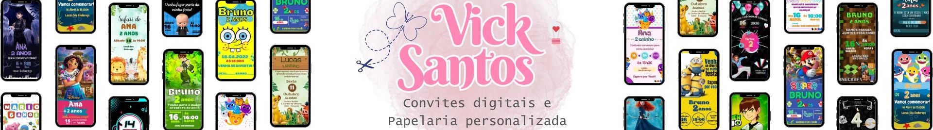 Vick Santos convites digitais e papelaria personalizada