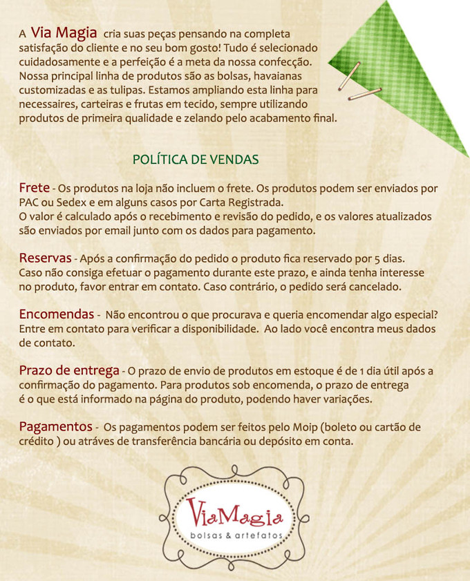 Via Magia - bolsas e artefatos