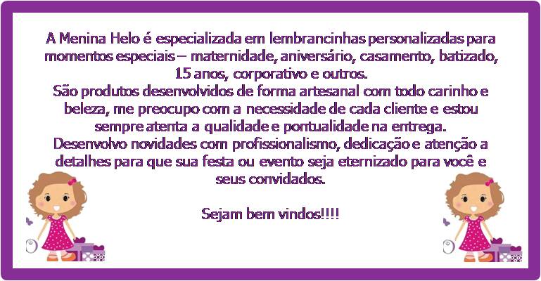 MENINA HELO - Lembranças Personalizadas