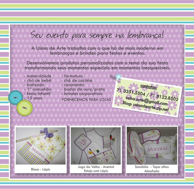 Usina de Arte - Personalização