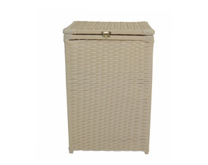 Cesto de Roupa 38x28x57 Bege Palha com Fecho