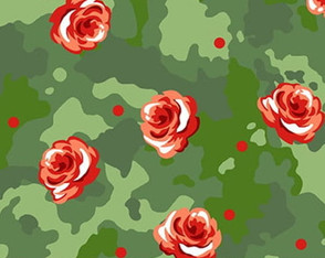 camuflada com rosas