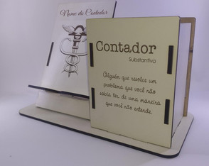 Porta caneta com suporte para celular em mdf branco