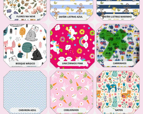 Estampa com x verde pode ter reposição e com x vermelho não terá reposição 