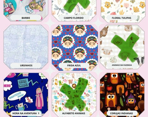 Estampa com x verde pode ter reposição e com x vermelho não terá reposição 